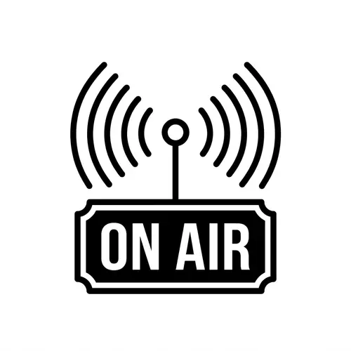 Live Broadcast Vector Icon Design - Minimalistic & Black White