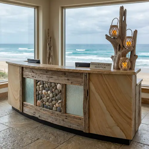 Dumas Beach-Inspired Reception Desk Design | Surat, India