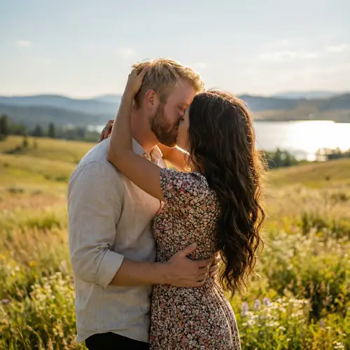 Passionate Romantic Scene During Summer