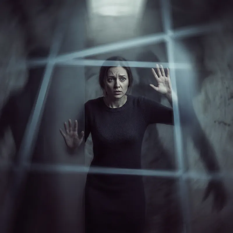 Powerful Image: Woman Trapped in Desolate Environment