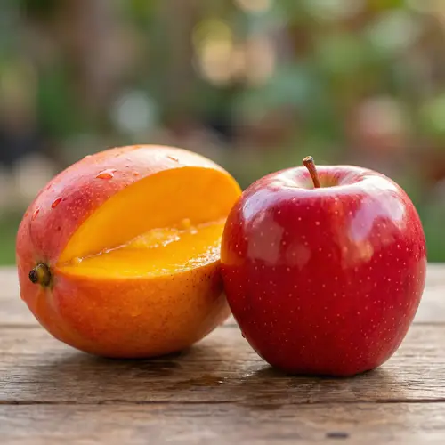 Radiant Red Apple and Lush Mango - Fresh Fruits