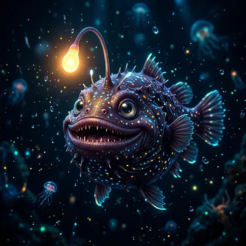 Happy Anglerfish: Nature's Joyful Predator