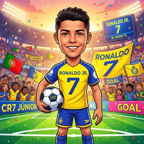 Cristiano Ronaldo Jr Cartoon Portrait