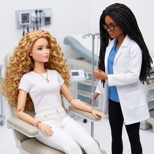 Lifelike Caucasian Bratz Dolls in a Medical Setting