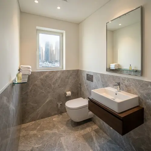 Stylish Dubai Marina Apartment Toilet Interior