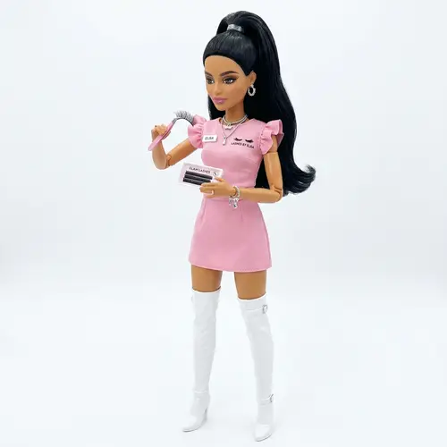 Latina Lash Stylist Doll in Pink Outfit