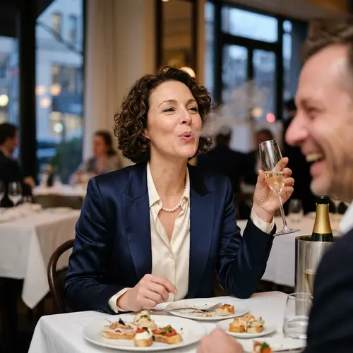 Elegant Lady Emitting Subtle Puff of Air | Jovial Moment