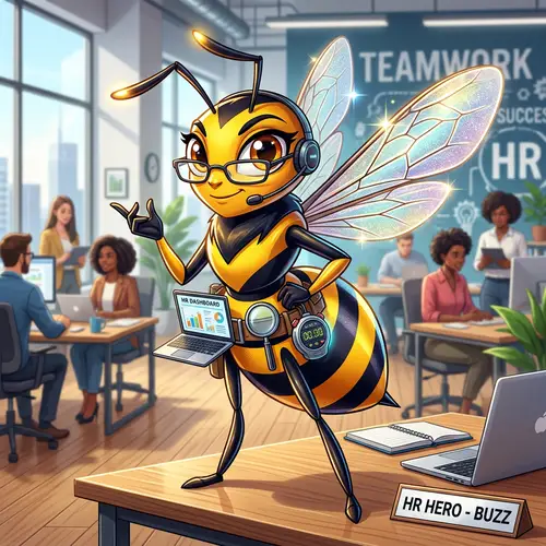 Modern HR Bee Mascot | Vibrant Yellow and Black Stripes