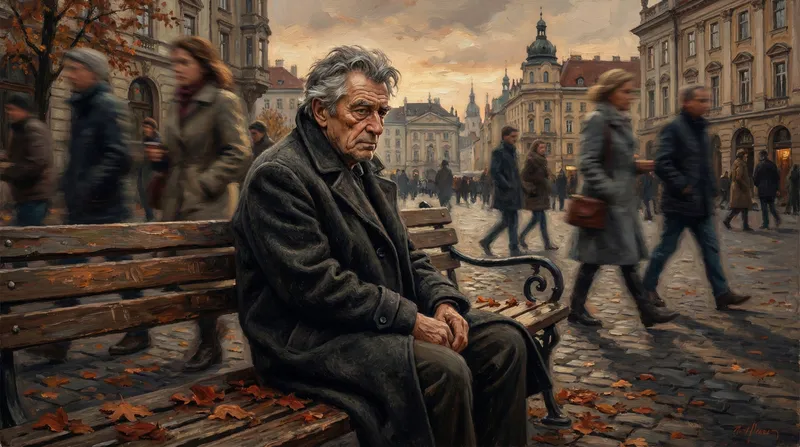 Autumn Portrait of an Elderly Man in 4K Autumn Portrait of an Elderly Man in 4K