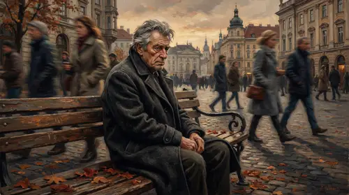 Autumn Portrait of an Elderly Man in 4K