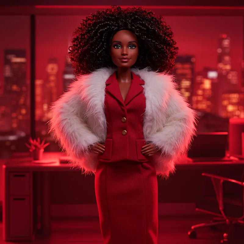 Independent Curly Haired Black Barbie - City Commander