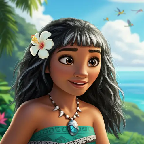 Animated Moana-like Character: Hispanic Beauty