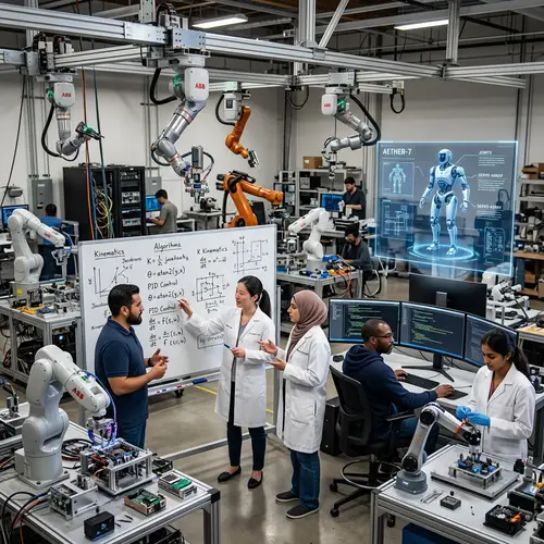 Cutting-Edge Robotics Lab: Engineers Designing Advanced Robots