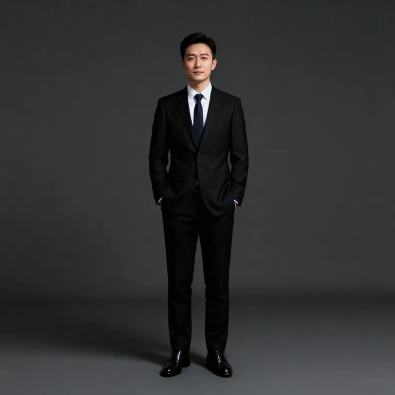 Professional Look in Black Suit