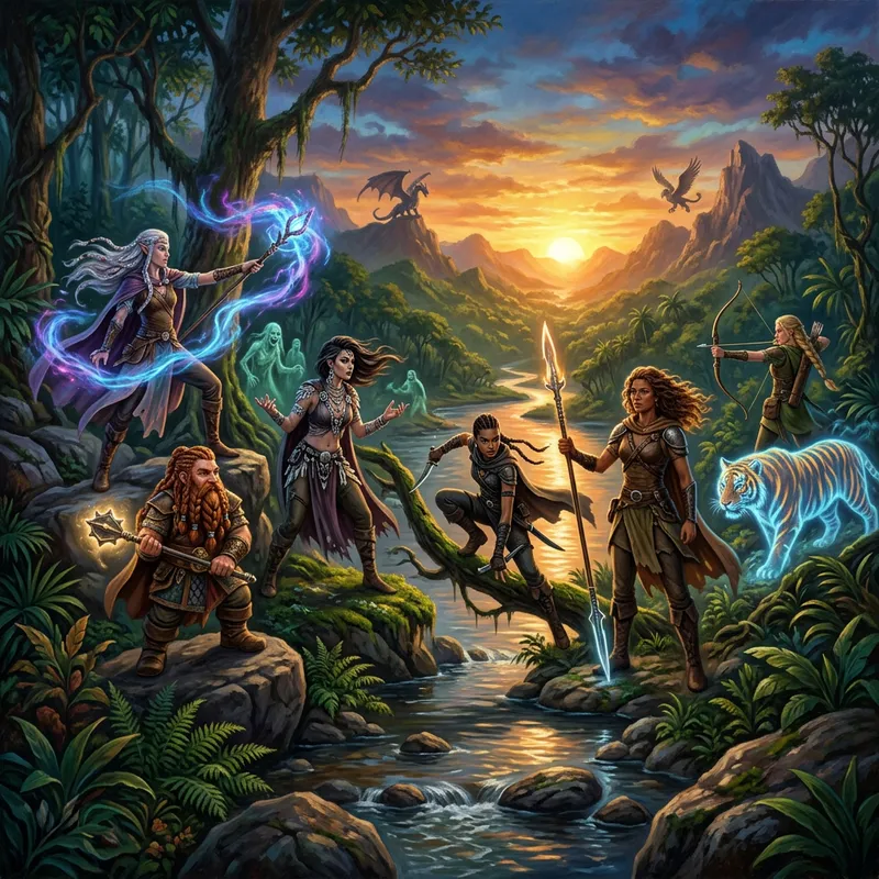 Fantasy Girl Party Art for Wide Surface Printing Fantasy Girl Party Art for Wide Surface Printing