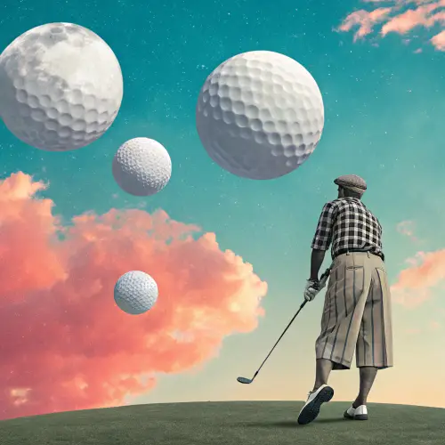 Surreal Golf Art: Melting Clocks & Floating Balls