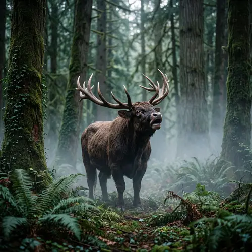 Melancholic Beast in Forest | Natural Beauty Imagery
