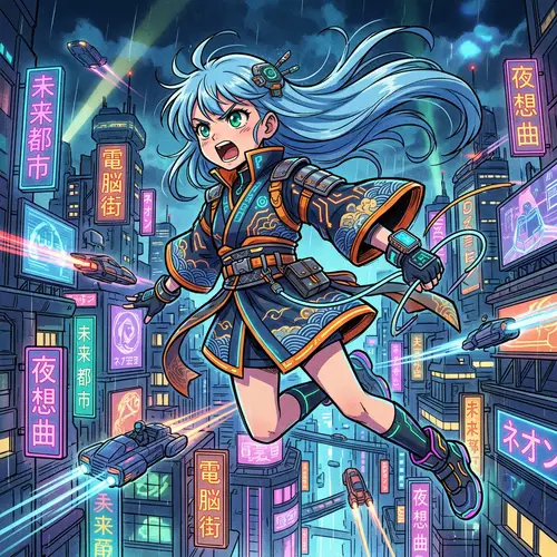 Japanese Animation Style: Surreal Melodrama with Futuristic Twist