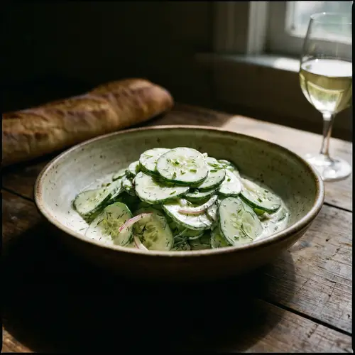 Delicious French Creamy Cucumber Salad Recipe