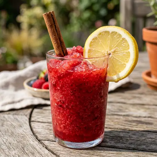 Refreshing Red Smoothie with Lemon and Cinnamon | Vibrant Iced Beverage