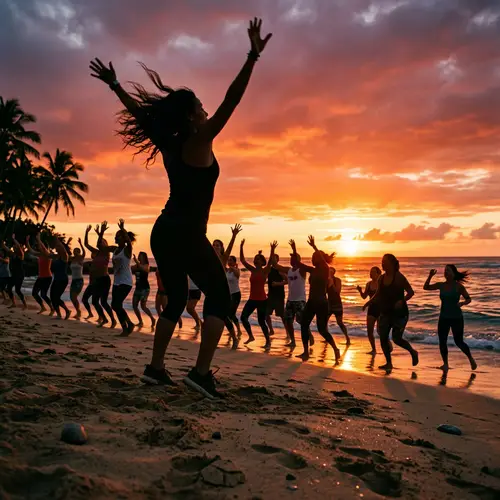 Sunset Zumba Dance Silhouette Experience