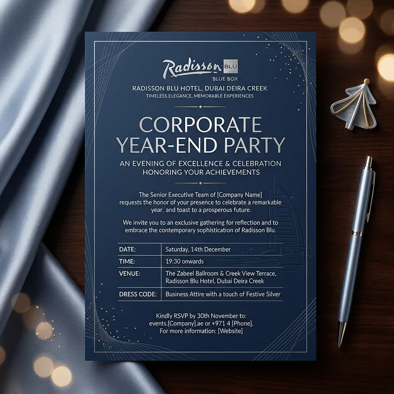 Elegant Year-End Party Invitation | Radisson Blu