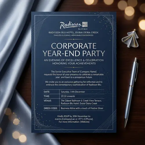 Elegant Year-End Party Invitation | Radisson Blu