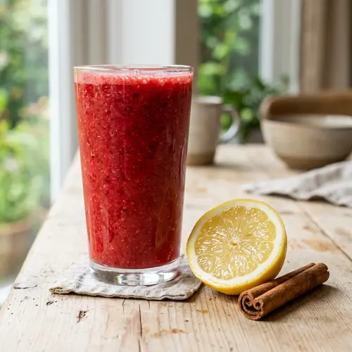 Refreshing Red Smoothie with Lemon and Cinnamon