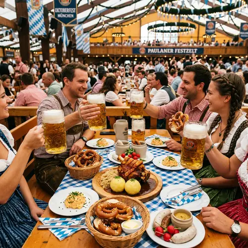 Oktoberfest Table Set-Up with Food