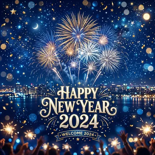 New Year Celebration: Blue Background Images