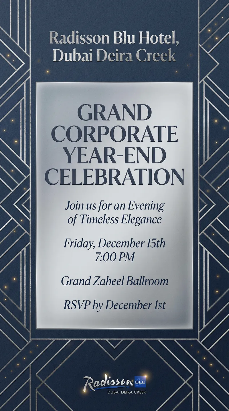 Elegant Year-End Party Invitation | Radisson Blu Elegant Year-End Party Invitation | Radisson Blu