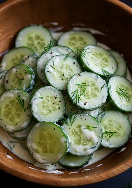 Delicious French Creamy Cucumber Salad Recipe