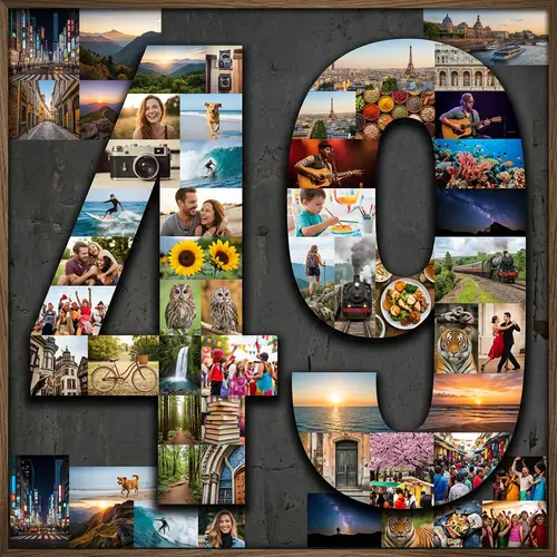 Artistic Photo Collage Forming Number 49