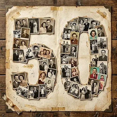 Vintage Photo Collage for 50th Celebration