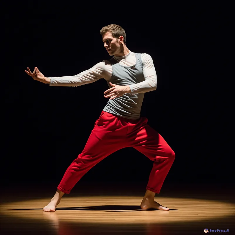 Men's Contemporary Dance Costume - Grey & Red