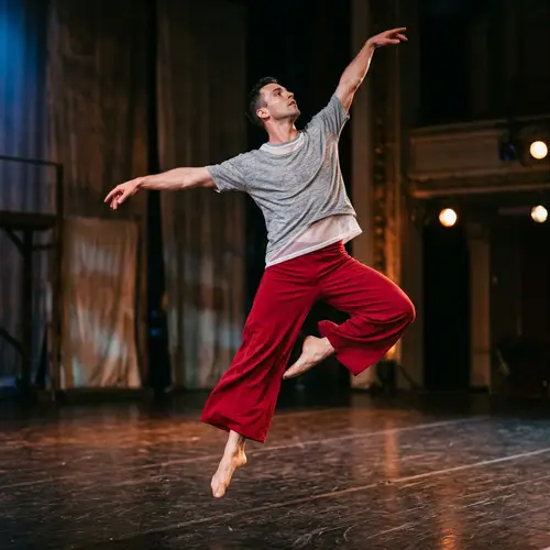 Men's Contemporary Dance Costume - Grey & Red