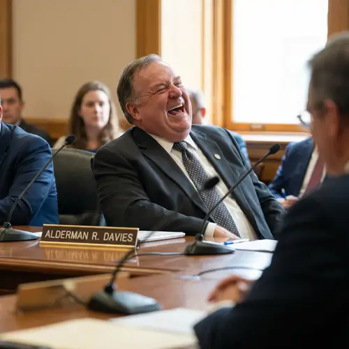 Laughing Official in a Suit