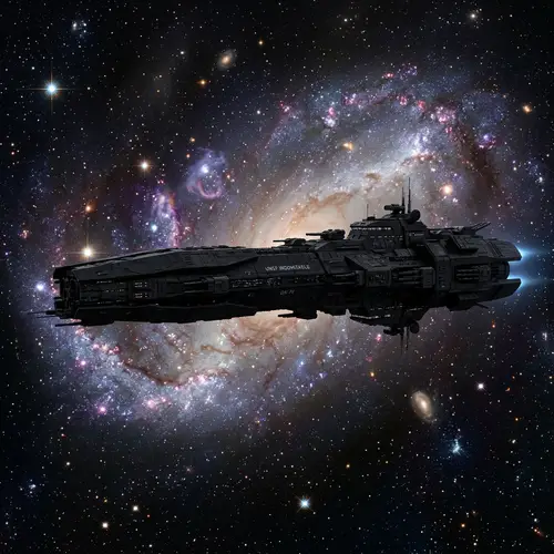 Mysterious Military Spacecraft in Vast Cosmos - 1.5km Long