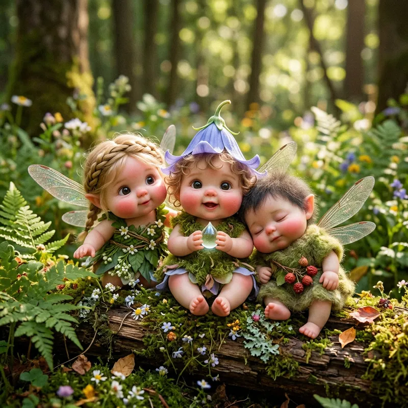 Sweet Little Fairy Creatures with Chubby Cheeks