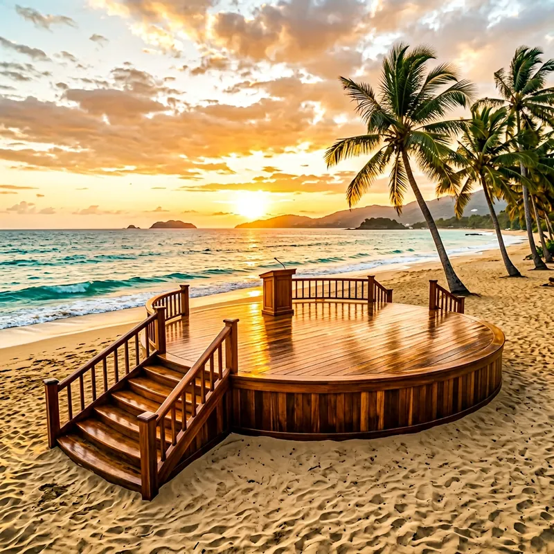 Tranquil Beach Podium Stage | Serene Setting