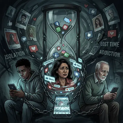 Negative Effects of Excessive Social Media Use | Symbolic Image