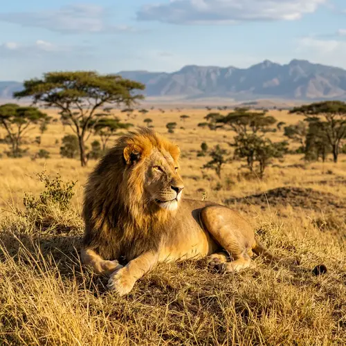 Majestic Adult Lion in Natural Habitat