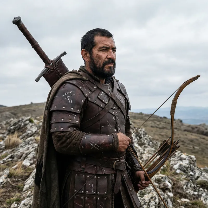 Noble Warrior with Greatsword and Longbow Noble Warrior with Greatsword and Longbow