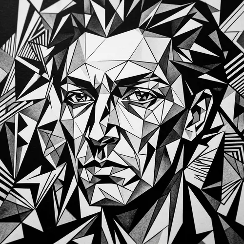 Cubist-Inspired Abstract Face Art Print