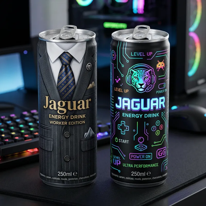 Jaguar Energy Drink - Worker vs. Gamer Apparel Theme