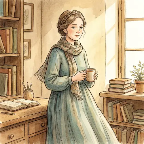 Conventional Attractive Modestly Dressed Woman Illustration