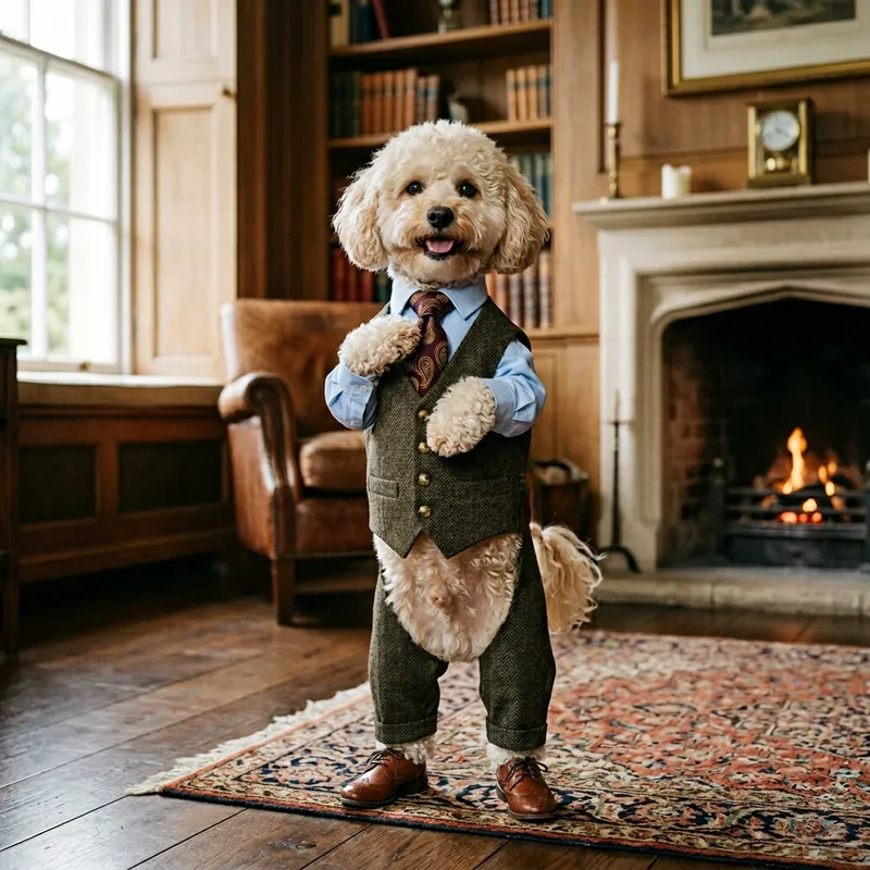Dog Design in Dapper Suit | Stylish Canine Character
