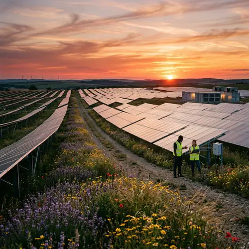 Stunning Solar Park at Sunset