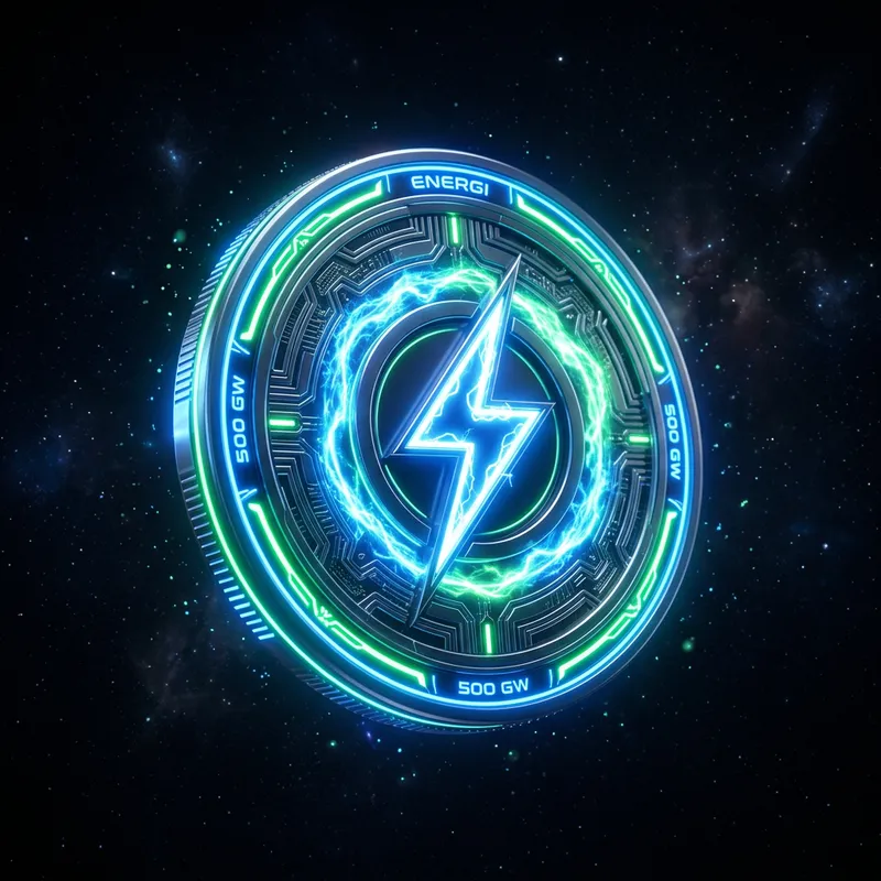 Energy Token in Electric Blue & Green | Symbolic Coin