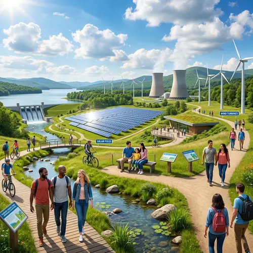 Futuristic Hybrid Energy Park - Harmony of Technology & Nature